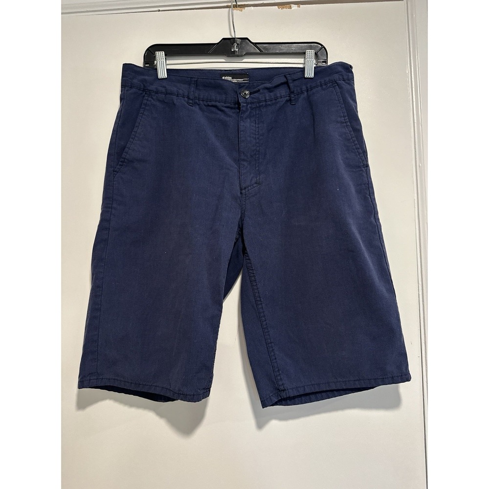 Men's Navy Sz: 34 Y2K Etnies Chino Bermuda Shorts. Flat Front. Slash Pocket
